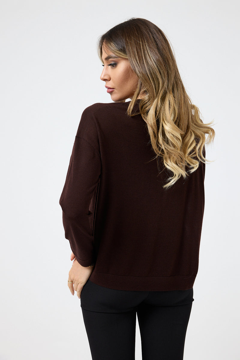 Maglia in lana scollo V FEDERICA BI