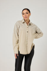 Camicia in denim e cristalli FEDERICA BI