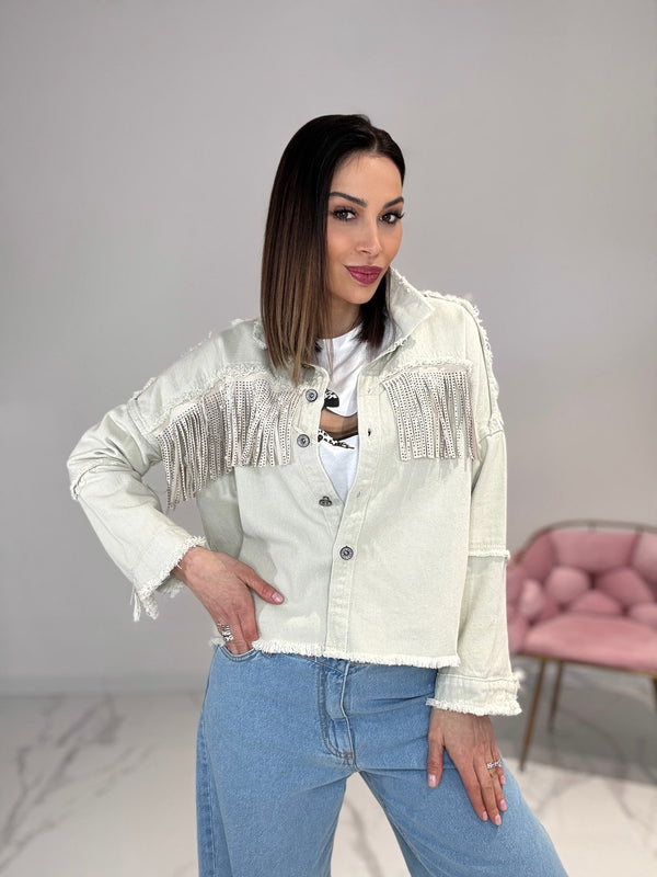 Giacca in denim frange FEDERICA BI