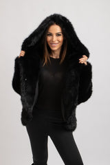 Ecopelliccia nera FEDERICA BI