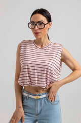 Maglia riga bottone oro FEDERICA BI