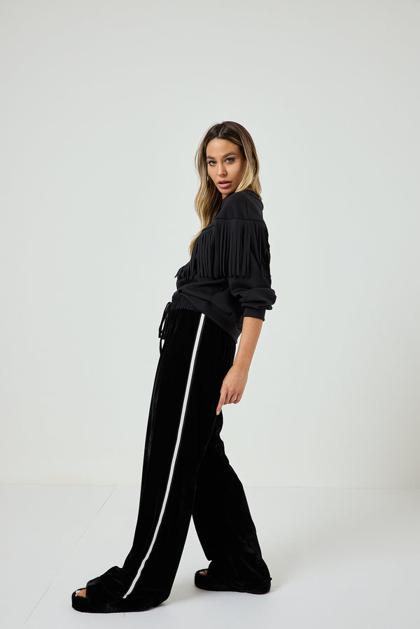 Pantalone in velluto nero FEDERICA BI