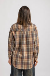 Camicia tartan cristallini e spilla FEDERICA BI