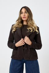 Blazer in ciniglia con spilla FEDERICA BI