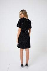 Abito in velluto e paillettes FEDERICA BI ( due colori )