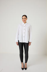 Camicia in cotone bottoni gioiello FEDERICA BI