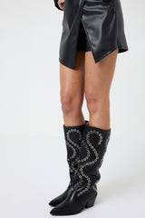 Stivale nero borchiette FEDERICA BI