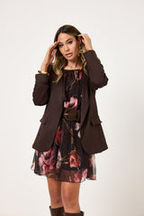 Blazer suede marrone FEDERICA BI