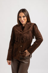 Giacca suede frange FEDERICA BI