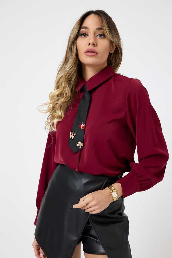 Camicia con cravatta con spille FEDERICA BI ( più colori )