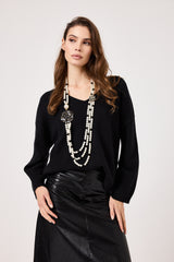 Collana perle e camelia FEDERICA BI