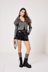 Cardigan in maglia grigio FEDERICA BI