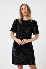 Abito in velluto e paillettes FEDERICA BI ( due colori )