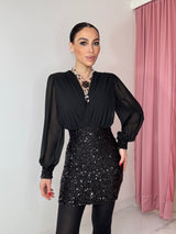 Abito in chiffon e paillettes FEDERICA BI