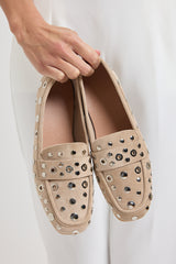 Mocassino suede borchiette FEDERICA BI (vari colori)