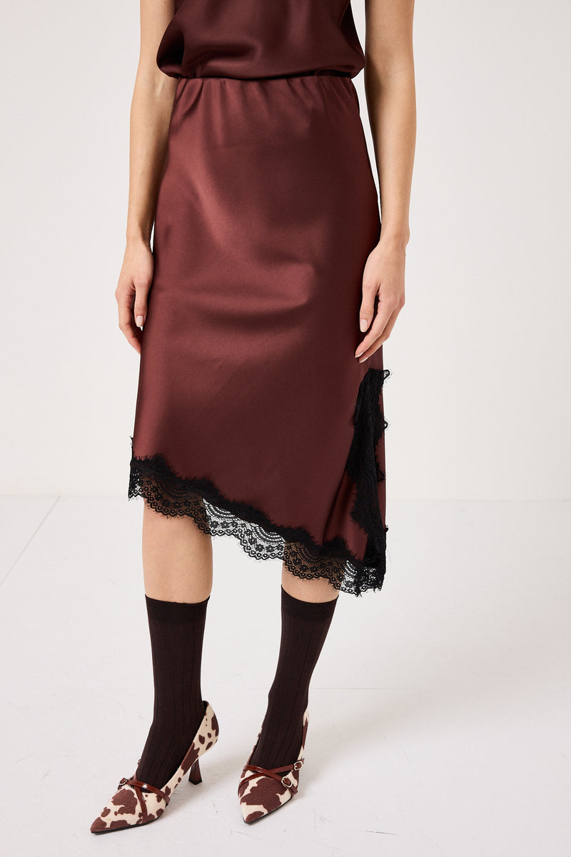 Gonna glace in viscosa e pizzo FEDERICA BI