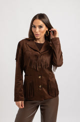 Giacca suede frange FEDERICA BI