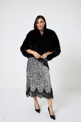 Ecopelliccia nera FEDERICA BI