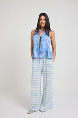 Pantalone riga azzurra FEDERICA BI