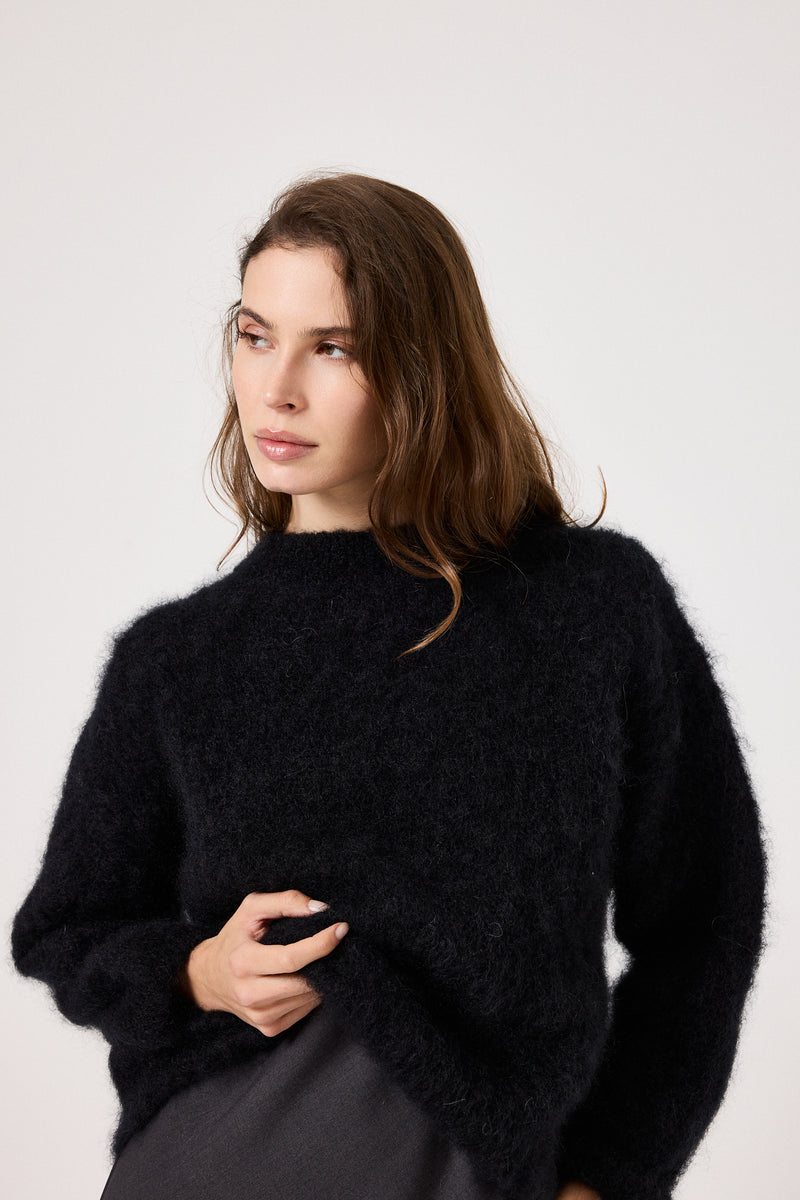 Maglione nero kid mohair FEDERICA BI