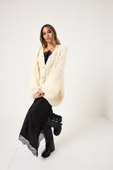 Cardigan treccia e ciniglia FEDERICA BI ( vari colori )