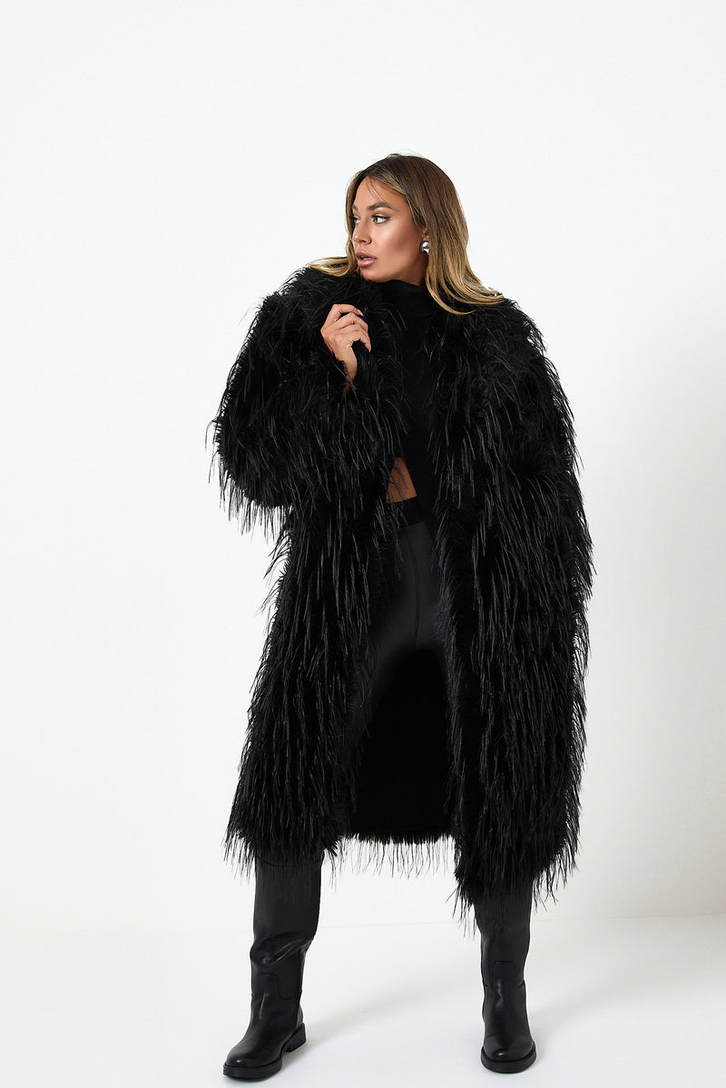 Ecopelliccia nera FEDERICA BI