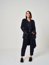 Pantalone in velluto blu navy FEDERICA BI