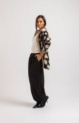 Cardigan animalier beige FEDERICA BI