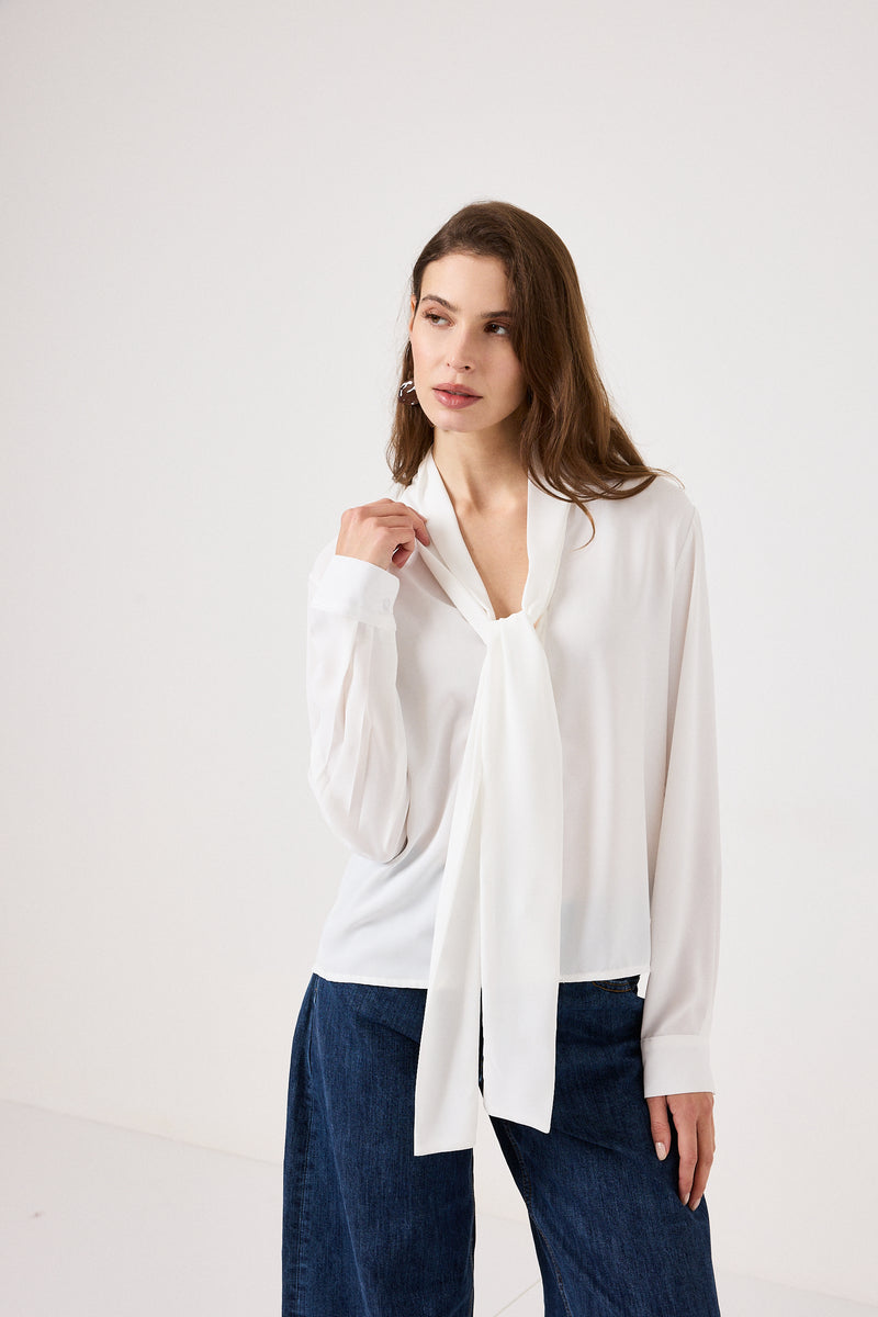 Camicia bianca in chiffon FEDERICA BI