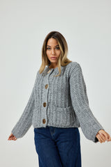 Cardigan bottone oro FEDERICA BI
