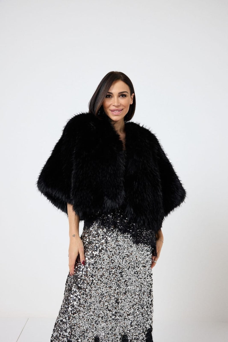 Ecopelliccia nera FEDERICA BI