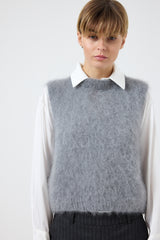 Gilet in mohair perla FEDERICA BI