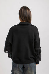 Maglia frange e zip FEDERICA BI (piu’ colori)