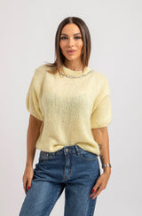 Maglia in mohair colletto gioiello (due colori)