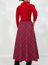 Gonna lunga tartan rosso FEDERICA BI