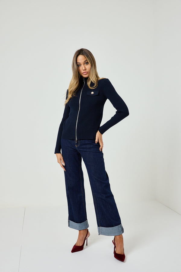 Cardigan zip FEDERICA BI ( vari colori )