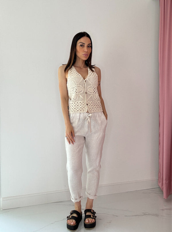 Pantalone in lino FEDERICA BI ( due colori )