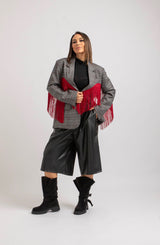 Blazer principe di Galles frange rosse FEDERICA BI