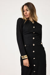 Abito midi bottoni oro FEDERICA BI ( vari colori )