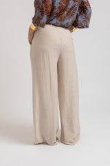 Pantalone in viscosa beige light FEDERICA BI