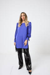 Abito in raso frange FEDERICA BI