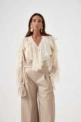 Camicia in pizzo burro FEDERICA BI