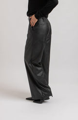 Pantalone nero in ecopelle FEDERICA BI