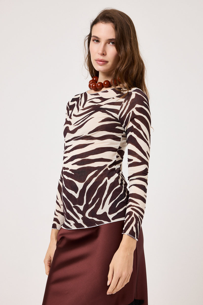 Maglia misto cachemire zebrata FEDERICA BI