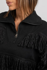 Maglia frange e zip FEDERICA BI (piu’ colori)