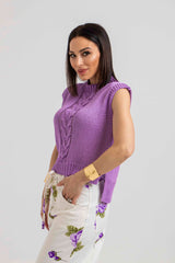 Gilet in maglia treccia FEDERICA BI (piu’ colori)
