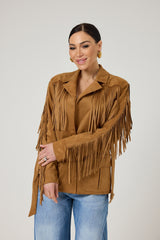 Giacca in ecosuede frange FEDERICA BI