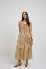Abito lungo beige FEDERICA BI
