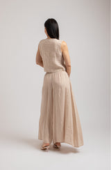 Pantalone in lino beige FEDERICA BI