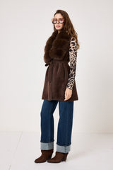 Gilet in ciniglia ed ecopelliccia FEDERICA BI